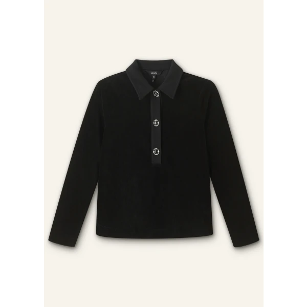Crystal Button Cord Velour Swing Top - Image 6