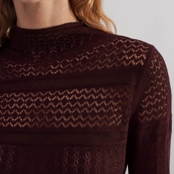 Me and Em Elevated Pointelle Knit Sweater, view 3