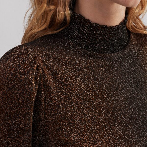 Me and Em Engineered Rib Trim Metallic Top, view 3