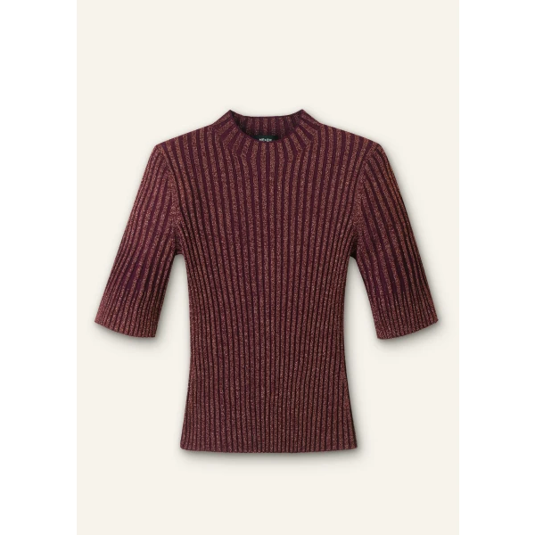 Fashioned Rib Metallic Knit Top - Image 6