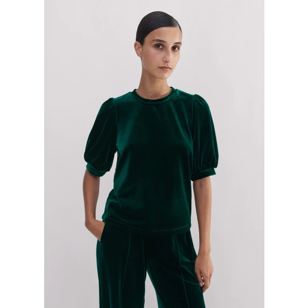 Fluid Velour Pouf Sleeve Top - Image 5