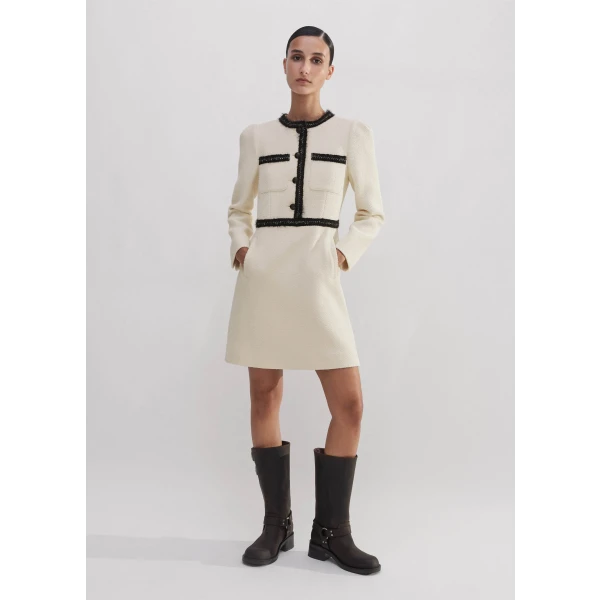 Fringe Tweed Fit and Flare Mini Dress - Image 5