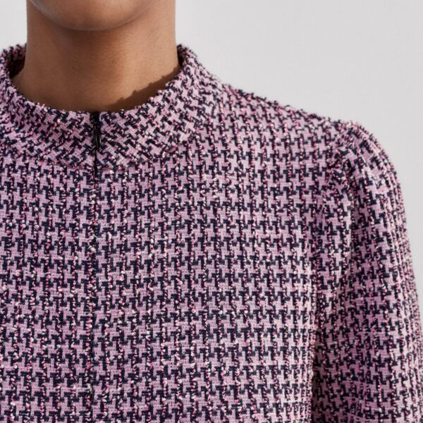 Me and Em Houndstooth Tweed High Neck Top, view 3