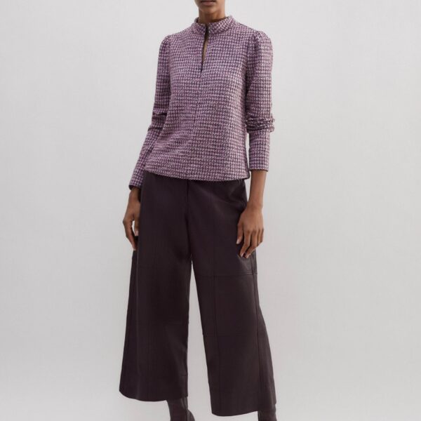 Me and Em Houndstooth Tweed High Neck Top, view 5