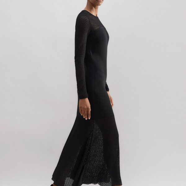 Me and Em Lace Stitch Evening Maxi Dress, view 6