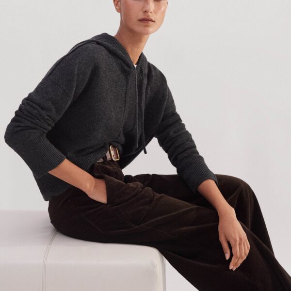Me and Em Luxe Cashmere Curved Hem Hoody Knit, view 2