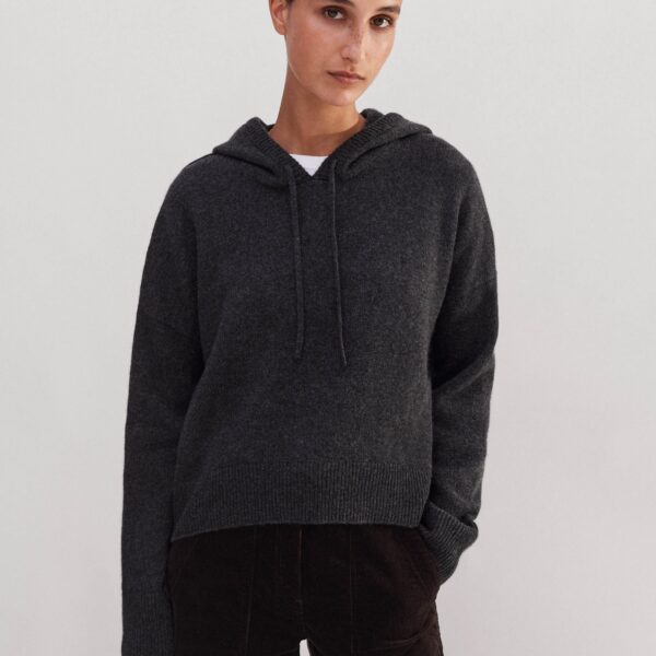 Me and Em Luxe Cashmere Curved Hem Hoody Knit, view 5