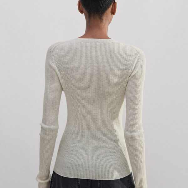 Me and Em Merino Cashmere Barely There Henley Sweater, view 5