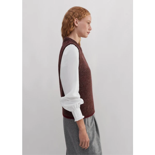 Merino Cashmere Silk Mouliné Sweater Vest + Snood - Image 5