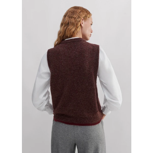 Merino Cashmere Silk Mouliné Sweater Vest + Snood - Image 6