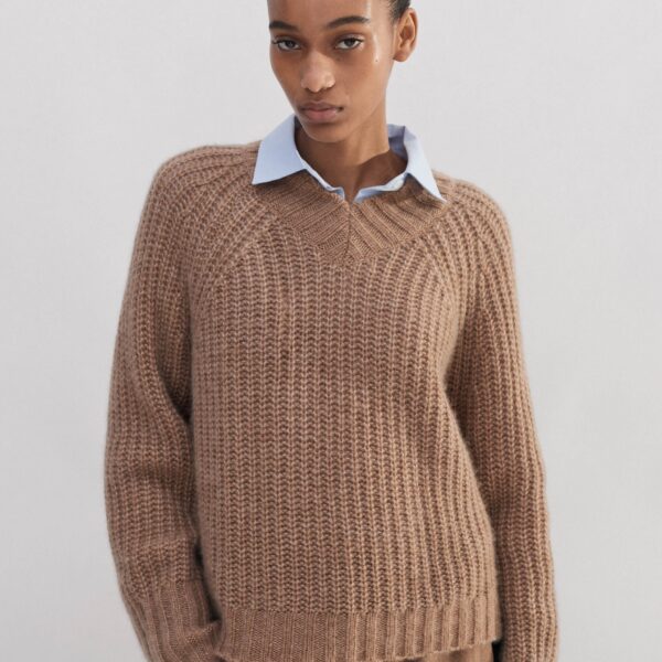 Me and Em Merino Cashmere Silk Rib Crop Sweater, view 2