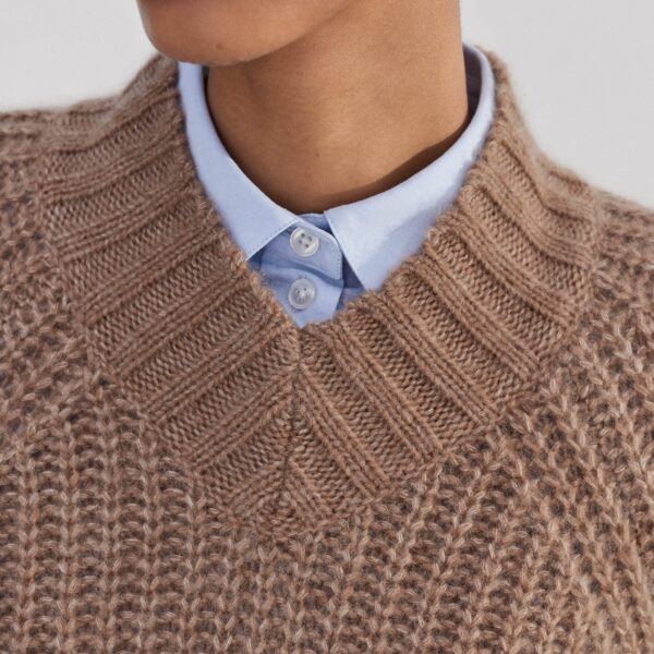 Me and Em Merino Cashmere Silk Rib Crop Sweater, view 3