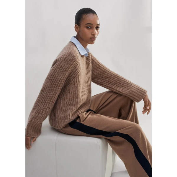 Merino Cashmere Silk Rib Crop Sweater - Image 5