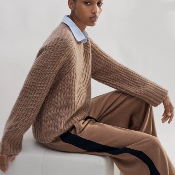 Me and Em Merino Cashmere Silk Rib Crop Sweater, view 5