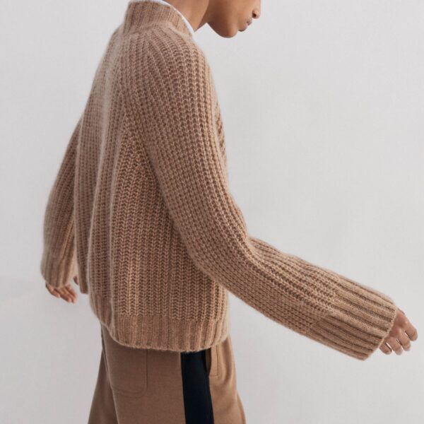 Me and Em Merino Cashmere Silk Rib Crop Sweater, view 6