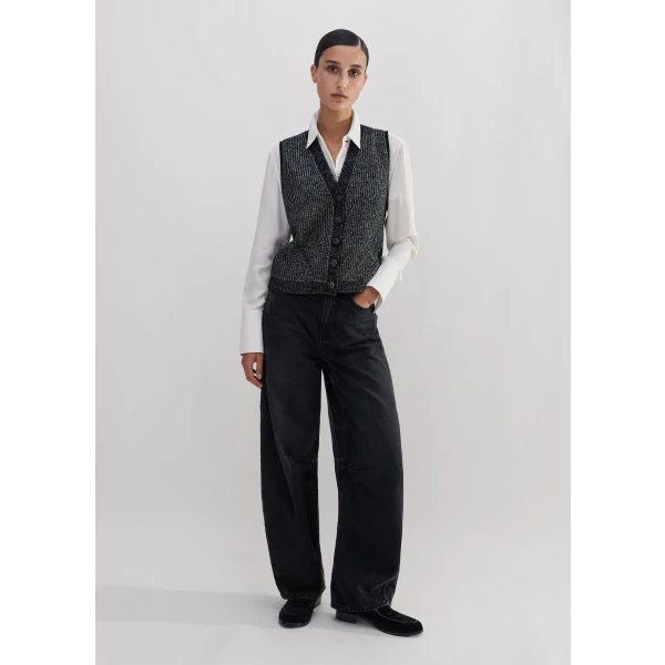 Metallic Button Detail Sweater Vest - Image 6
