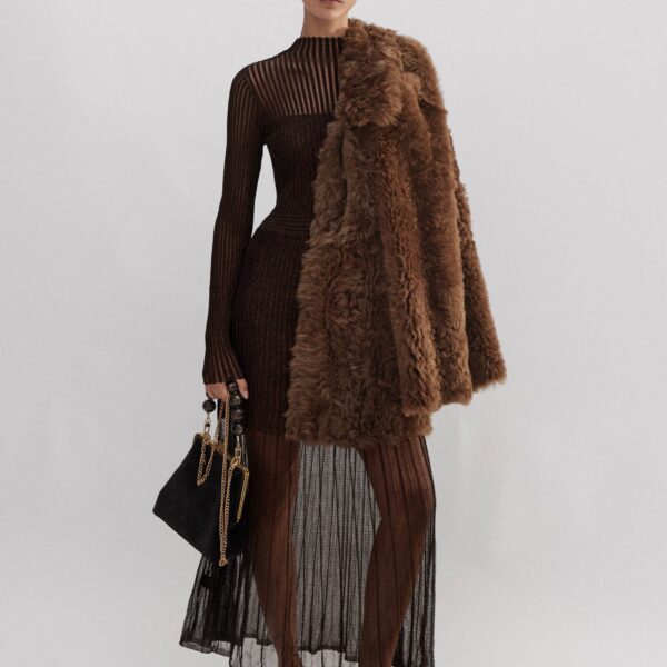 Me and Em Metallic Pointelle Knit Maxi Dress, view 6