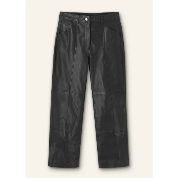Panelled Leather Jean - Image 6