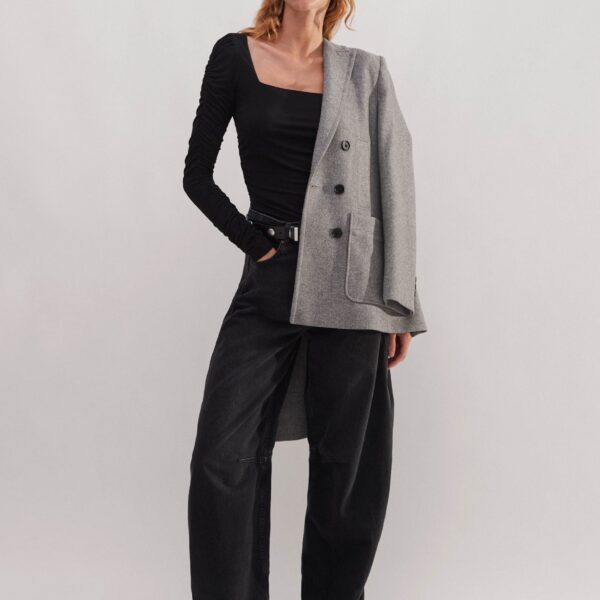 Me and Em Ruched Square Neck Top, view 5