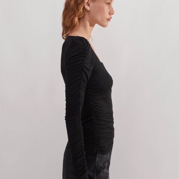 Me and Em Ruched Square Neck Top, view 6
