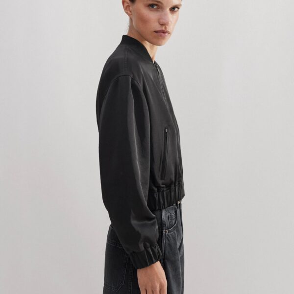 Me and Em Satin Twill Evening Bomber Coat, view 6