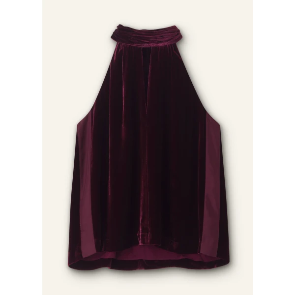 Silk-Blend Velvet Halterneck Top - Image 6
