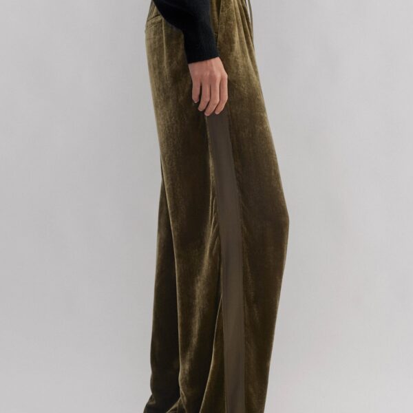Me and Em Silk-Blend Velvet Relaxed Tapered Pant, view 2
