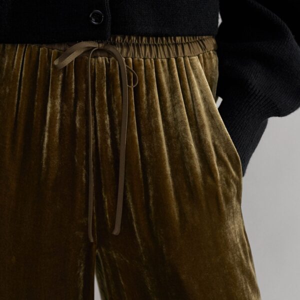 Me and Em Silk-Blend Velvet Relaxed Tapered Pant, view 3