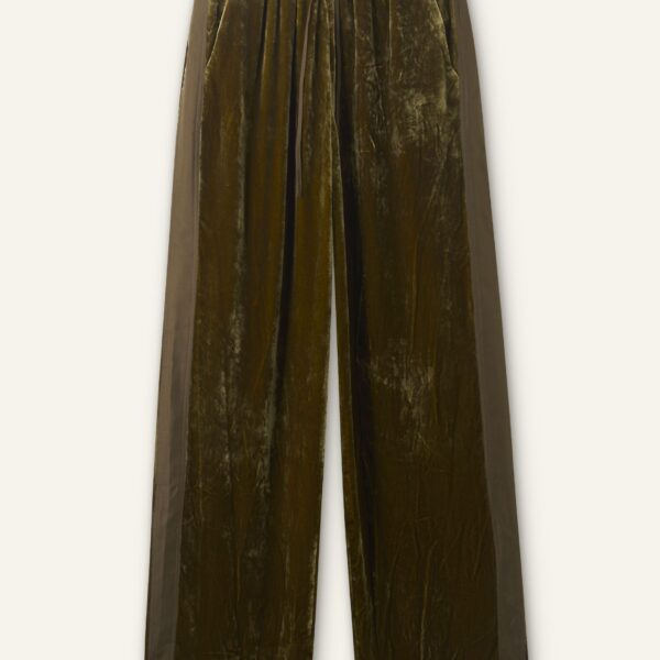 Me and Em Silk-Blend Velvet Relaxed Tapered Pant, view 6