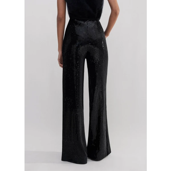 Silk-Blend Velvet Sequin Flare Pant - Image 5
