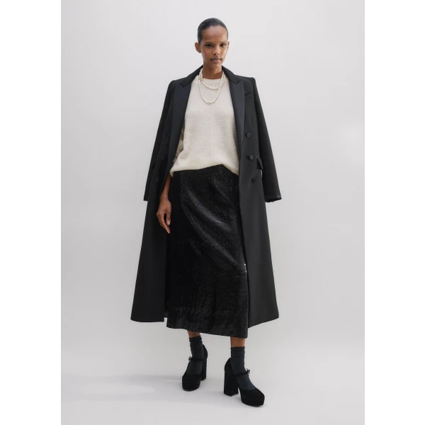 Silk-Blend Velvet Sequin Midi Pencil Skirt - Image 5