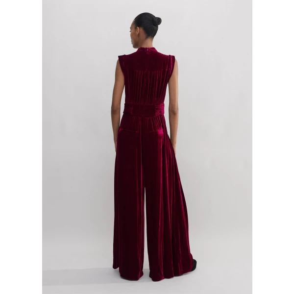 Silk-Blend Velvet Wide-Leg Jumpsuit - Image 5