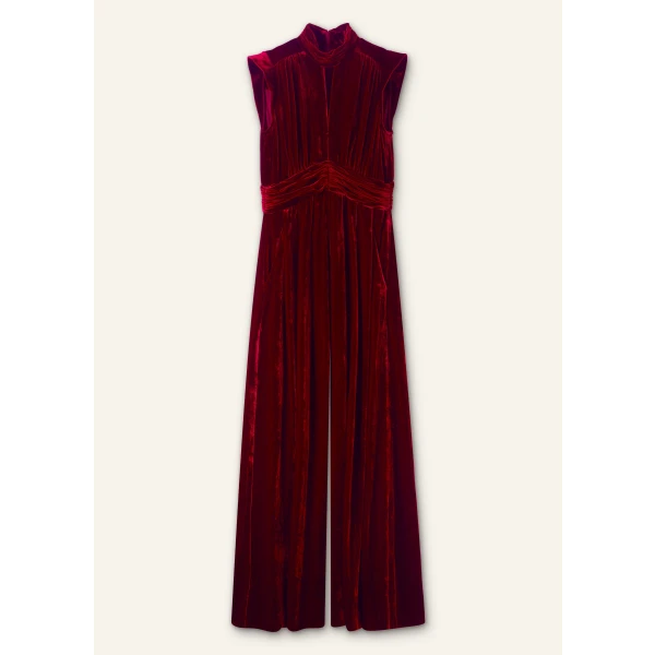 Silk-Blend Velvet Wide-Leg Jumpsuit - Image 6