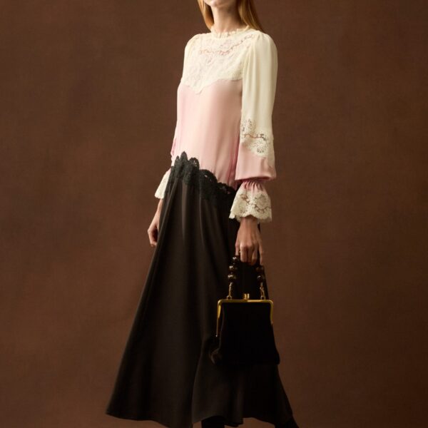 Me and Em Silk Color Block Lace Maxi Dress + Belt, view 2