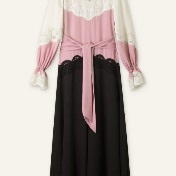 Me and Em Silk Color Block Lace Maxi Dress + Belt, view 6