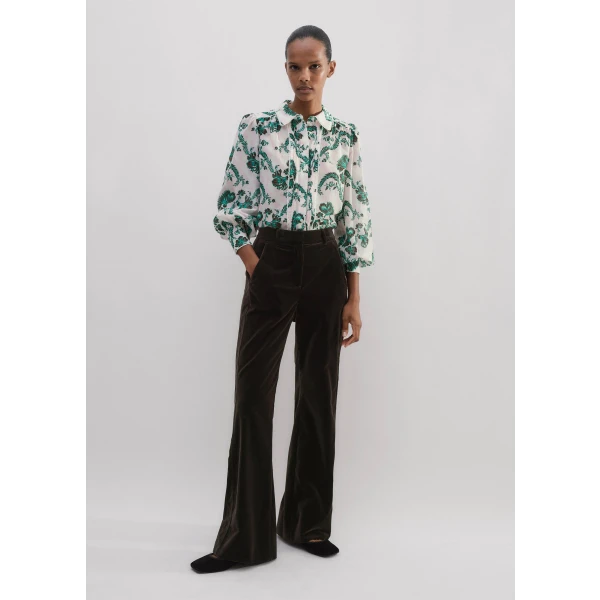 Silk Cotton Midnight Floral Print Blouse - Image 5