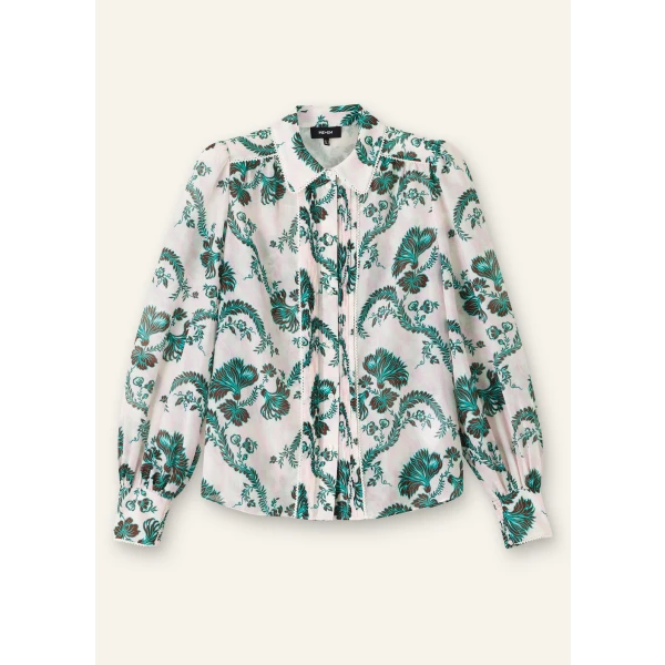Silk Cotton Midnight Floral Print Blouse - Image 6