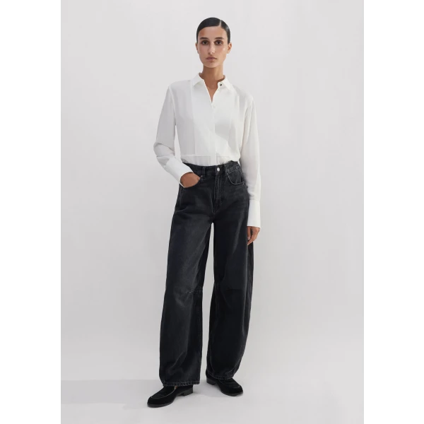 Silk Crop Tux Shirt - Image 5