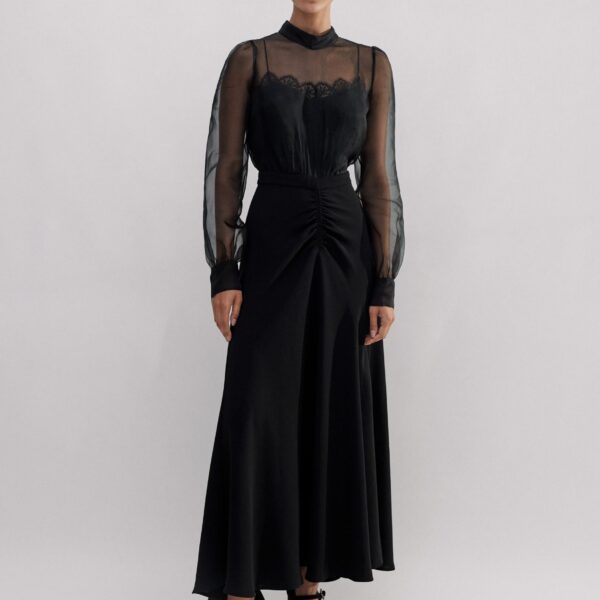 Me and Em Silk Organza Lace Maxi Dress, view 2