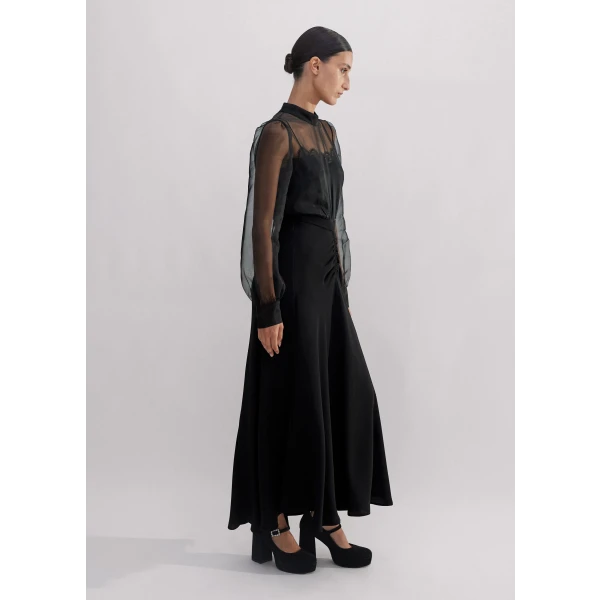 Silk Organza Lace Maxi Dress - Image 5