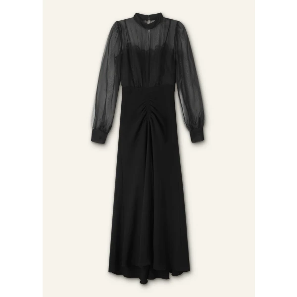 Silk Organza Lace Maxi Dress - Image 6