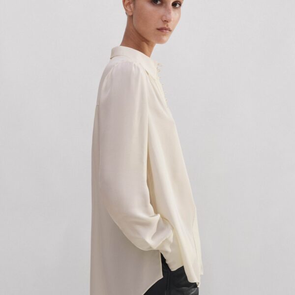 Me and Em Silk Oversized Button Blouse + Tie, view 3