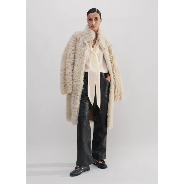 Silk Oversized Button Blouse + Tie - Image 6