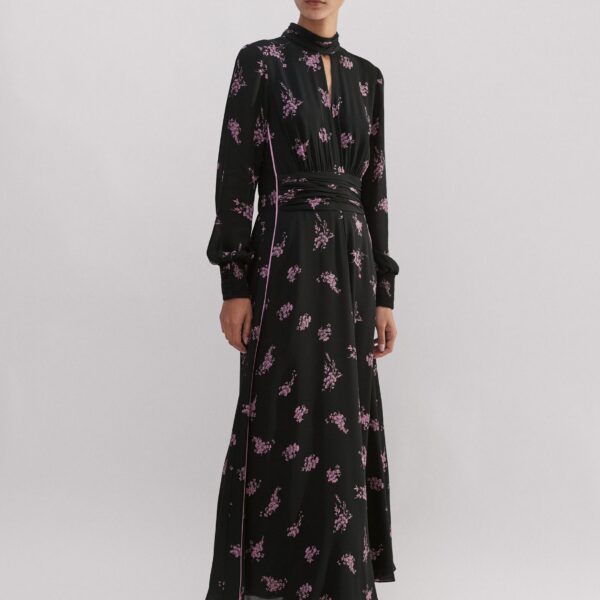 Me and Em Silk Scattered Floral Print Maxi Dress, view 5