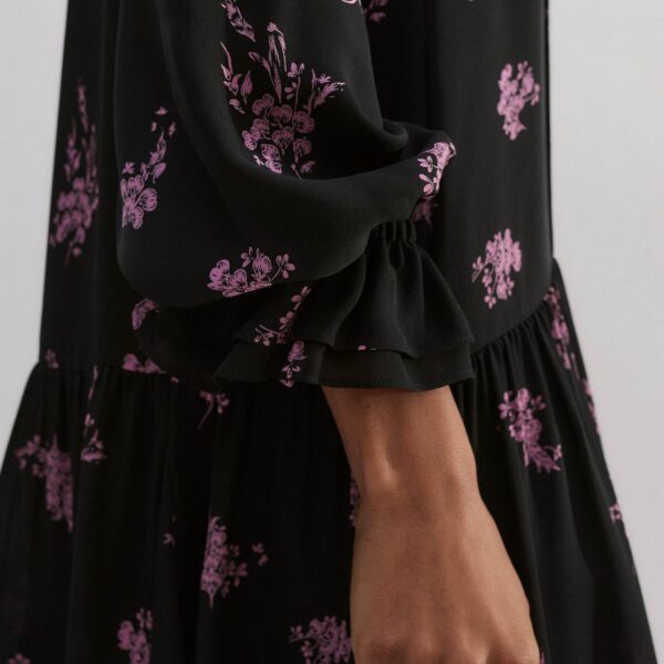 Me and Em Silk Scattered Floral Print Short Dress, view 5