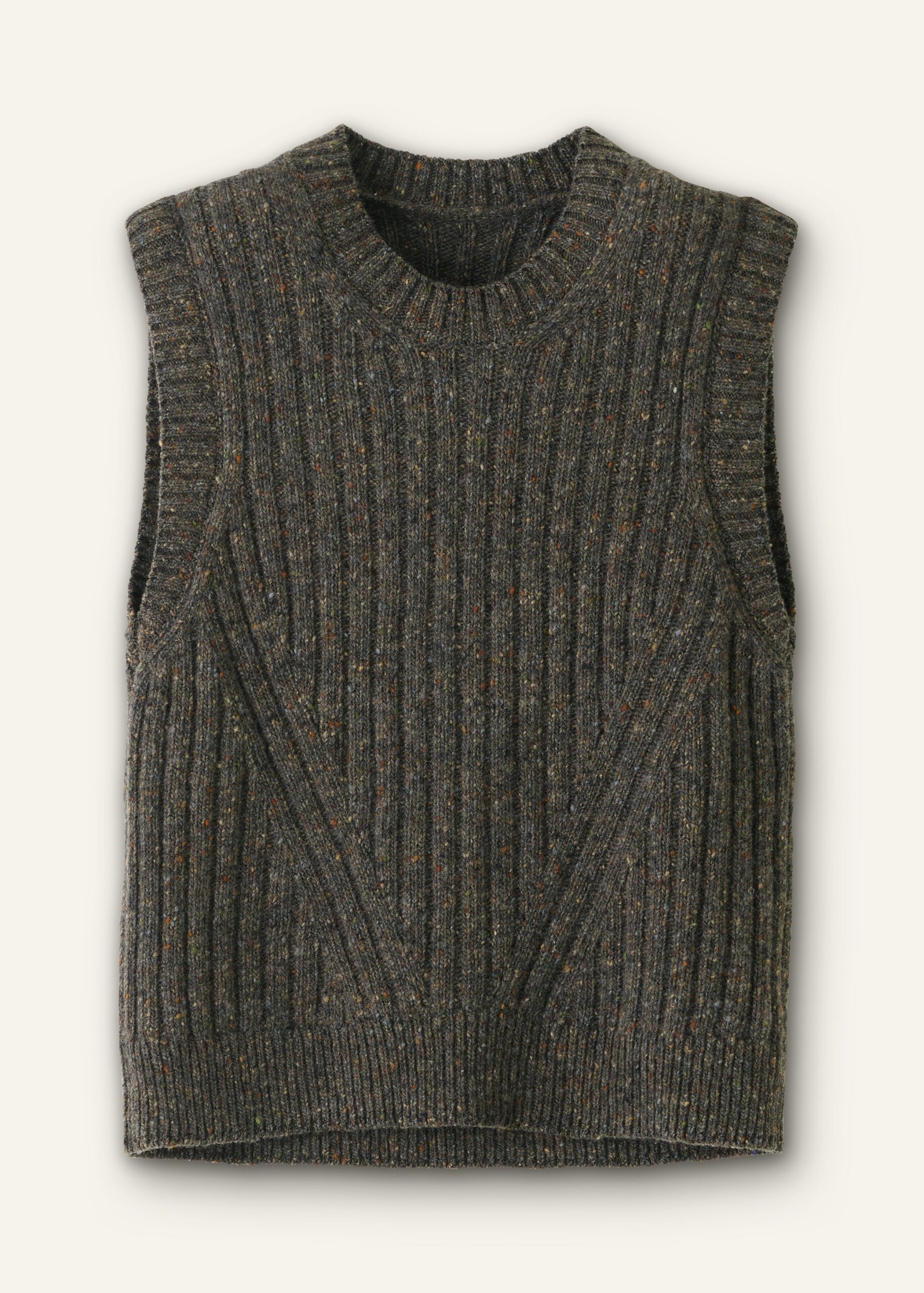 Me and Em Soft Donegal Tweed Fashioned Rib Sweater Vest Me and Em dress
