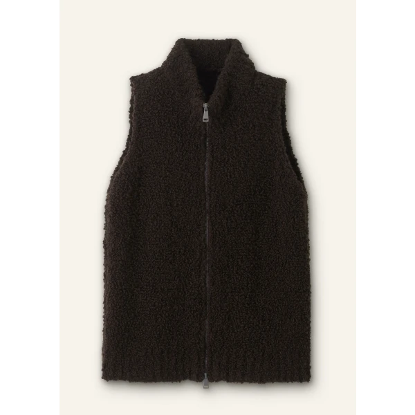 Teddy Merino Bouclé Two-Way Zip Vest - Image 6