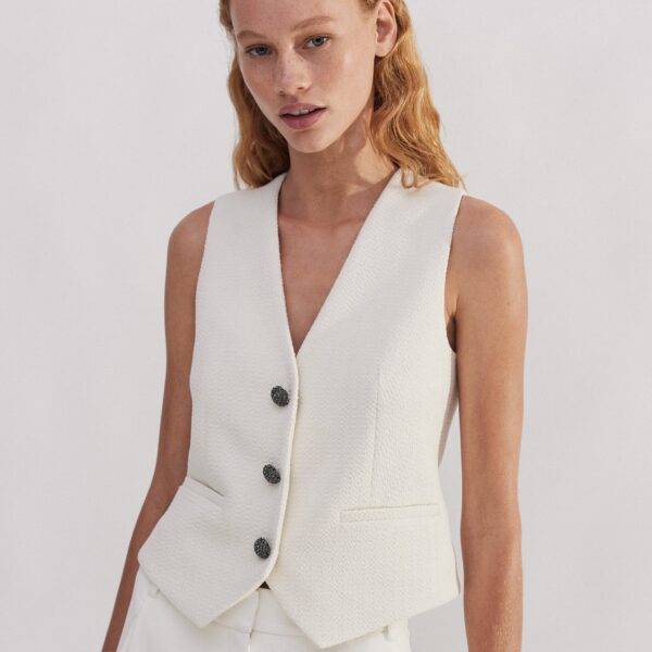 Me and Em Textured Tailored Tux Vest, view 2
