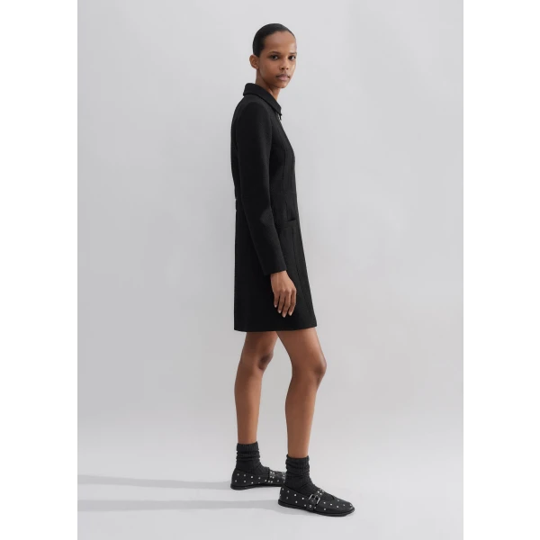 Textured Zip-Front Mini Dress - Image 5