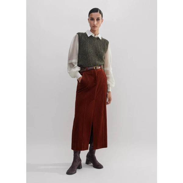 Ultra-Soft Cord Column Maxi Skirt - Image 6